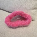 Hot pink plush faux fur phone case for iPhone with soft texture and vibrant color - Rose Pink Cloud Shape (D-5650-6)