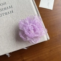 Cute purple organza flower hair clip for girls with multi-layer petals and romantic style - Purple