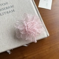 Pink organza flower hair clip for girls with elegant layered fabric petals - Pink