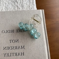 Pince à cheveux 8cm élégante avec perles dégradées bleu ciel et résine transparente - Bleu