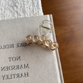 Pince à cheveux élégante de 8cm en résine ambrée avec motif à bulles sur un livre - Marron