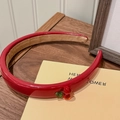 Diadema roja brillante con adorno de cereza y acabado de resina para peinado de niña - Diadema Brillante De Cereza