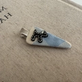Graziosa clip per capelli a cane stile coreano con motivo a quadri blu e resina - Blu Triangolo (D-5731-3)