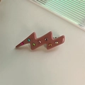Schicke rosefarbene Blitz-Haarklammer mit bunten Stern-Strasssteinen aus Acetat - Rosa