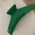 Glossy green large hair claw clip for bun hairstyles with smooth resin finish for women - Bright Green Large Claw Clip