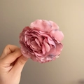 Close-up of pink and purple silk peony hair claw clip with layered fabric petals - Pink Gradient (D-5797-1)