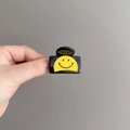 Schwarze rechteckige Haarklammer mit gelbem Smiley-Gesichtsmuster für Mädchen - Smiley (D-5853-2)