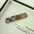 Fermaglio rettangolare a quadri stile British con texture vintage marrone su telaio - Plaid Giallo Rettangolare
