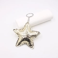 Macro di portachiavi a stella oro metallizzato con trama a scaglie e catena argento - Oro