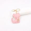 Bijou de sac chaton en similicuir rose avec fermoir doré et coutures détaillées - Rose
