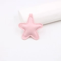 Pink star-shaped leather pendant accessory with fine stitching for DIY bag decoration - Pink