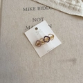 Detail of Korean style gold hair clip with purple enamel on a vintage paper background - Purple Square (D-5961-8)