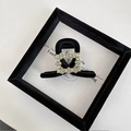 Detailed macro shot of square sparkling crystals on premium black velvet hair claw clip - Medium Large Square Rhinestone