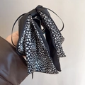 Pinza para el pelo vintage con lazo de estampado de leopardo y cintas largas negras - Negro Leopardo Pequeño
