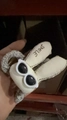 Weißes Plüsch Hasenohren Haargummi mit Sonnenbrille und gesticktem Lächeln Detail - Beige (D-5445-2)