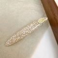 Elegant beige acetate hair clip with shell texture on crinkled paper backdrop - Apricot (D-4735-1)