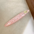 Pink pearlescent mosaic hair clip with elegant gold label for women stylish hair accessory - Pink (D-4735-2)