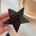 Sparkling black star hair claw clip with silver glitter finish for elegant styling - Glitter Black