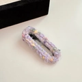 Pasador de pelo BB de lana tejida púrpura hecho a mano con lunares de colores - Púrpura (D-4682-1)