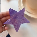 Star-shaped purple marble hair claw clip with glitter finish for thin hair styles - Fine Glitter Purple