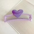 Pinza para el pelo corazón morado 13cm para cabello grueso, estilo dopamina chic - Púrpura (D-4266-1)