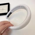 Plush white padded headband featuring a woven HAND MADE label for a boutique handmade style - White Headband