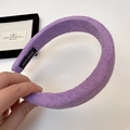 Thick purple sponge headband in towel fabric with handmade tag for women - Purple Headband