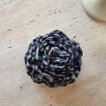 Grande molletta per capelli a fiore con stampa leopardata e tessuto multistrato decorativo - Stile Leopardo Grigio Nero (D-5672-3)