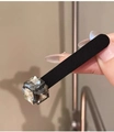Chic black elastic hair tie with large faceted crystal square detail on hand - Cube Decoration (D-5384-1)