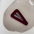 Minimalist triangle BB hair clip with dark red flocking finish for a soft velvet texture - Triangle / Burgundy