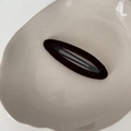 Barrette à cheveux BB ovale floquée marron foncé rétro sur plateau en céramique - Ovale en Velours / Café Foncé