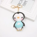 Simpatico portachiavi a forma di pinguino in pelle PU con gancio a moschettone dorato - Piccolo Pinguino