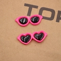 DIY resin accessories with cat-eye and heart shapes in vibrant pink for phone case crafts - Heart Shape / Rose Red