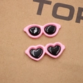 Pink heart and oval sunglasses resin charms for DIY hair accessories and phone cases - Heart Shape / Pink