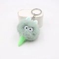 Portachiavi peluche elfo cono verde menta con grandi occhi su piedistallo bianco - Verde matcha