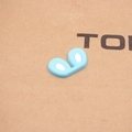 Accessorio per orecchie di coniglio in silicone blu e bianco con finitura opaca per fai da te - Azzurro