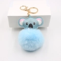 Schattige lichtblauwe koala pluche bal sleutelhanger met gouden ring voor tas decoratie - Koala Gouden Sleutelhanger / Lichtblauw