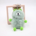 Cute green handmade plush bear keychain accessory for school bag and car interior decor - Matcha Green