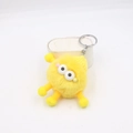 Porte-clés monstre en peluche jaune rigolo avec grands yeux et membres à ressort - Jaune