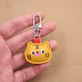 Niedlicher gelber Tiger Schlüsselanhänger aus PU-Leder mit Metallclip für Taschen und Etuis - Tiger-Stil (Kleiner Tiger-Torverschluss)