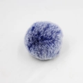 Fluffy bicolor 8cm faux rabbit fur pompom charm in navy blue and white for bags - 8cm Bicolor Bare Ball / Blue