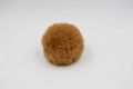 Close-up of soft camel faux rabbit fur pom pom for handbag and keychain accessories - 8cm Faux Rex Rabbit Ball / Coffee