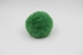 Macro shot of fluffy grass green faux rabbit fur pom-pom ball for bags and accessories - 8cm Faux Rex Rabbit Ball / Army Green