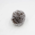 8cm fluffy faux fur pompom keychain with gradient dark brown and white soft plush fur - 8cm Bicolor Bare Ball / Gray