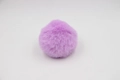 Close-up of a soft purple faux rabbit fur pom-pom ball for bags and DIY crafts - 8cm Faux Rex Rabbit Ball / Taro Purple