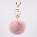 Llavero de piel sintética rosa con colgante de concha y perla para bolsos de mujer - Rosa Viejo