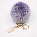 Porte-clés licorne en peluche violette avec anneau doré et breloque en émail coloré - Porte-clés Licorne / Bicolore Violet