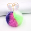 Portachiavi con orecchie di coniglio in peluche colorato e dettagli iridescenti - Portachiavi d'Oro / Colorato 2
