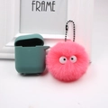 Portachiavi in peluche rosa e custodia per auricolari in silicone verde acqua su bianco - Rosso Anguria