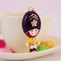 Creative British Royal Guard keychain pendant with colorful rhinestones and alloy finish - Yellow